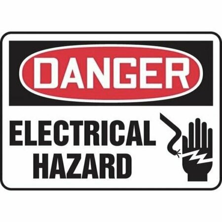 ACCUFORM Safety Sign, DANGER ELECTRICAL HAZARD, 10 X 14, Aluminum MELC018VA